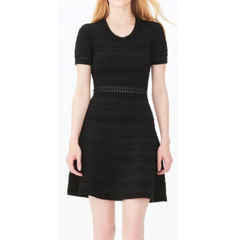 Sandro Paris Knit Black Fit & Flare Dress